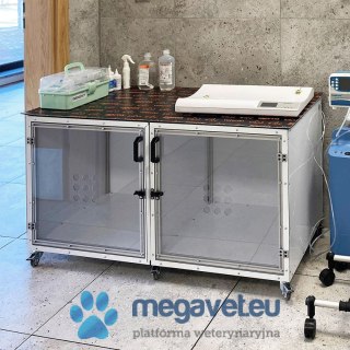 Podwójna klatka z ruchomą przegrodą 60x120x60 cm (BSM)