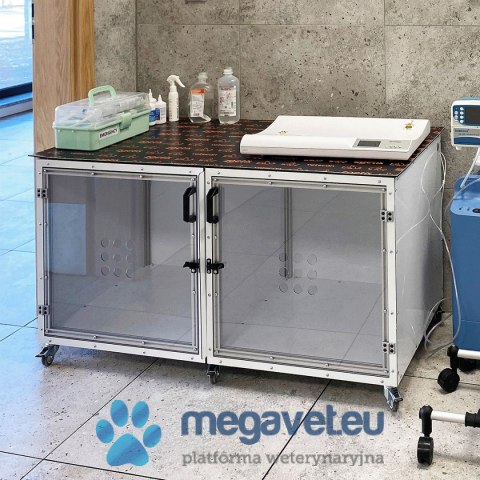 Podwójna klatka z ruchomą przegrodą 60x120x60 cm (BSM)