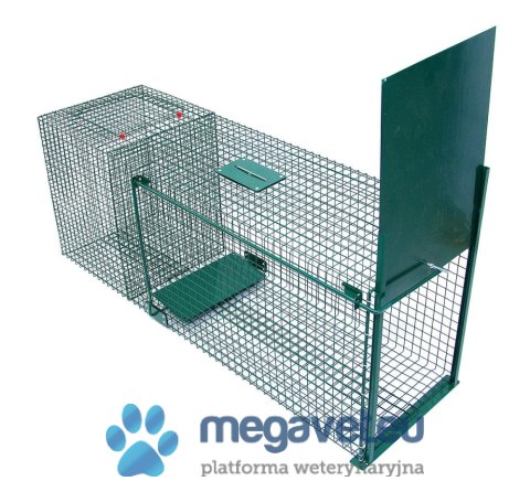 Uniwersalna pułapka na żywą przynętę, jednowejściowa, na lisy, kuny, łasice, 126cm (BSM)
