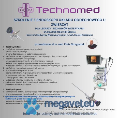 Endoskopia układu oddechowego u zwierząt - szkolenie (TCM)