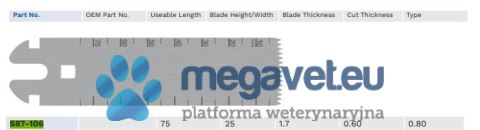 Ostrze do piły oscylacyjnej De Soutter S87-106 (TCM)