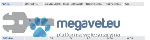 Ostrze do piły oscylacyjnej De Soutter S87-110 (TCM)