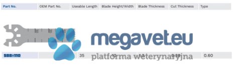 Ostrze do piły oscylacyjnej De Soutter S88-110 (TCM)