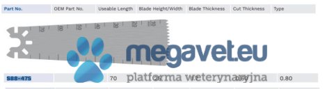 Ostrze do piły oscylacyjnej De Soutter S88-475 (TCM)