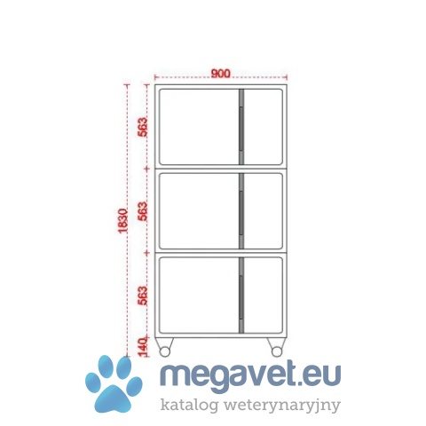 Klatka stalowa dla kotów 156,5 × 65 × 178 cm Profesjonalna wielopoziomowa klatka weterynaryjna dla kotów wykonana z wysokiej jakości stali nierdzewnej 304. Konstrukcja została zaprojektowana z myślą o hospitalizacji, rekonwalescencji oraz bezpiecznym prze