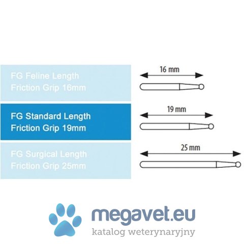 Wiertło dentystyczne - Xcut Fissure Taper 702L - 19mm FG (długość standardowa) (FDT)